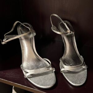 Lauren Ralph Lauren Metallic Silver Heels